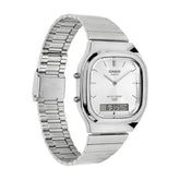 Casio Vintage Men's Watch Analog-Digital White Dial With Silver Stainless Steel Band,AQ-240E-7ADF product image