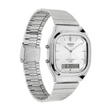 Casio Vintage Men's Watch Analog-Digital White Dial With Silver Stainless Steel Band,AQ-240E-7ADF product image