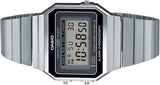Casio Unisex Watch Vintage Collection Digital, Black Dial Silver Stainless Steel Strap, A700W-1ADF