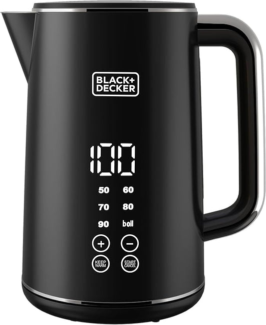 Black+Decker, Touch Screen Cordless Digital Kettle-2200W, 1.7L Double Wall, JCD200 Kettle BL-JCD200