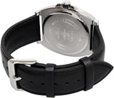 Casio Men's Watch Analog Black Dial With Black Leather Strap, MTP-E730L-1AVDF