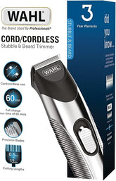 Wahl Silver Trim Rechargeable Beard Trimmer for Men Cordless,Precision Stainless Steel Blades, 09891-017
