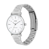 Casio Women's Watch Analog White Dial with Silver Stainless Steel Band, LTP-VT03D-7BDF