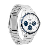 Casio Men's Watch Analog White Dial with Silver Stainless Steel Band, MTP-1374D-7A2VDF