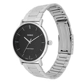 Casio Men's Watch Analog Black Dial with Silver Stainless Steel Band, MTP-VT04D-1EDF