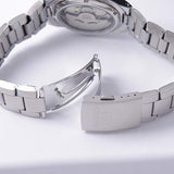 Seiko 21 Jewels Men's Automatic Watch Analog Black Dial with Silver Stainless Steel Band, SNK607K