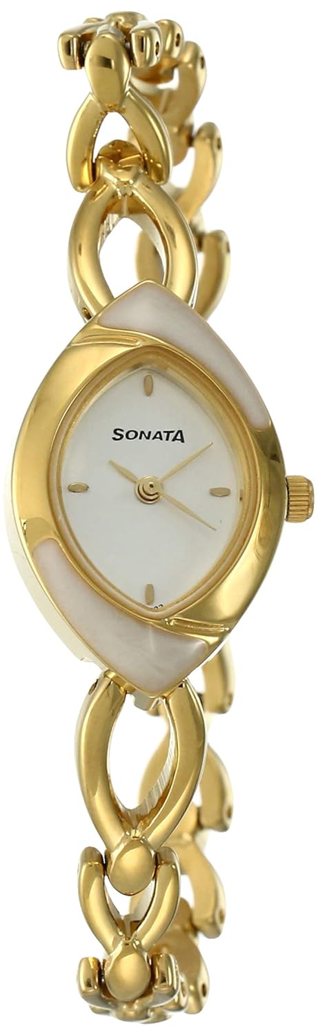 Sonata SO-8069YM01 white dial women watch