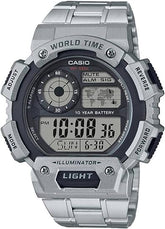 Casio, Men’s Watch Sport Collection Digital,Grey Dial Silver Resin Band, AE-1400WHD-1AVD