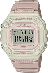 Casio,Women's Watch Digital, White Dial Pink Resin Band, W-218HC-4A2VDF