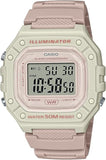 Casio,Women's Watch Digital, White Dial Pink Resin Band, W-218HC-4A2VDF
