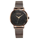 Titan TI-95184QM01 black dial women watch