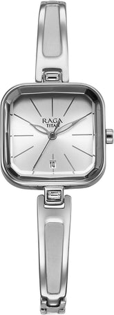 Titan Raga Women's Watch Silver Dial With Silver Metal Strap, 2607SM02