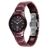 Titan Edge Ceramic Women's Watch Analog Wine Red Dial with Ceramic Band, 2653QC18