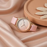 Titan Purple Women's Watch Analog Pink Dial With Pink Leather Strap, 2634WL02