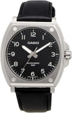 Casio Men's Watch Analog Black Dial With Black Leather Strap, MTP-E730L-1AVDF