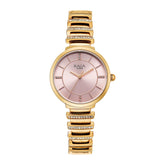 Titan Raga Spotlight Women's Quartz Analog Watch, Pink Dial, Gold Metal Strap, TI-95431WM01