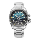 Titan Zero Hour 10068KM01 Blue dial Silver 316 stainless steel solid-link bracelet men's diver watch