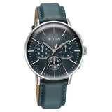 Titan Light Leathers Men's Multifunction Watch Blue Dial with Blue Leather Strap, 90200SL03