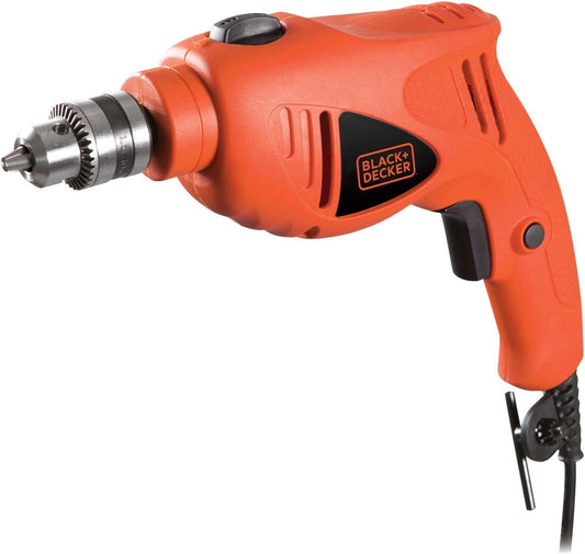 Black+Decker, 500W 2,800 Rpm Corded Variable Speed Hammer Drill With Side Handle, Depth Gauge & 5 Drill Bits, HD5010VA5 Powertools BA-HD5010VA5