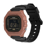 Casio Men's Watch Digital Dial Rose Gold Case with Black Resin Strap, W-218HM-5BVDF