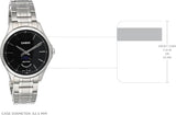 Casio Men's Watch Analog Black Dial With Stainless Steel Band, MTP-M110D-1AVDF