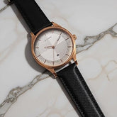 Titan Neo Economy Men's Watch Analog Silver Dial with Black Leather Strap, 1802WL02