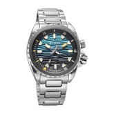 Titan Zero Hour 10068KM01 Blue dial Silver 316 stainless steel solid-link bracelet men's diver watch