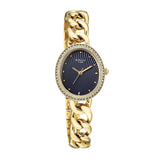 Titan Raga Spotlight Women's Quartz Analog Watch, Blue11 Dial, Gold Metal Strap, TI-95429YM01