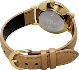 Casio Women's Watch Analog Beige Dial with Brown Leather Strap, LTP-VT03GL-4BDF