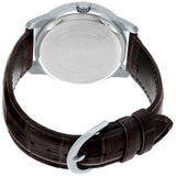 Casio, Men's Watch Analog, Silver Dial Brown Leather Band, MTP-V300L-7AUD