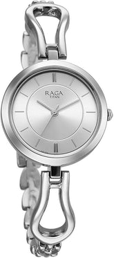 Titan Raga Women's Analog Watch Silver Dial With Silver Stainless Steel Strap , 2727SM01