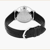 Casio Men's Watch Analog Black Dial with Black Leather Strap, MTP-VT03L-1BDF
