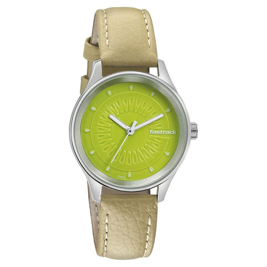 Fastrack, Men's, Analog Watch, Green Dial, with Leather Band, FA-6203SL01