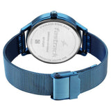 Fastrack Fleek Women's Watch Analog Silver Dial with Blue Mesh Band, 6210QM01