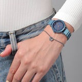 Fastrack Pulse Women's Watch Analog Blue Dial with Blue Stainless Steel Band, 6221QM02