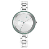 Fastrack,Women's Watch Stunners Collection Analog Silver Dial Silver Stainless Steel Strap, 6265SM01