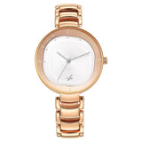 Fastrack, Women's Watch Analog, Silver Dial Rose-Gold Stainless Steel Strap , 6270WM01