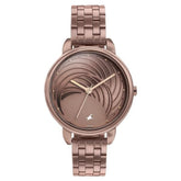 Fastrack Stunners Women's Watch Analog Brown Dial with Brown Stainless Steel Band, 6282QM01