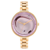 Fastrack Women's Watch Analog Pink Dial with Rose Gold Stainless Steel Band, 6306WM01