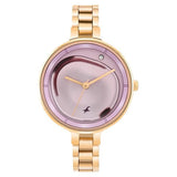 Fastrack Women's Watch Analog Pink Dial with Rose Gold Stainless Steel Band, 6306WM01