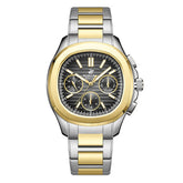 Beverly Hills Polo Club Men's Analog Watch, Black/Silver Dial Multi-Function With Two Tone Stainless Steel Band, BP3212X.251