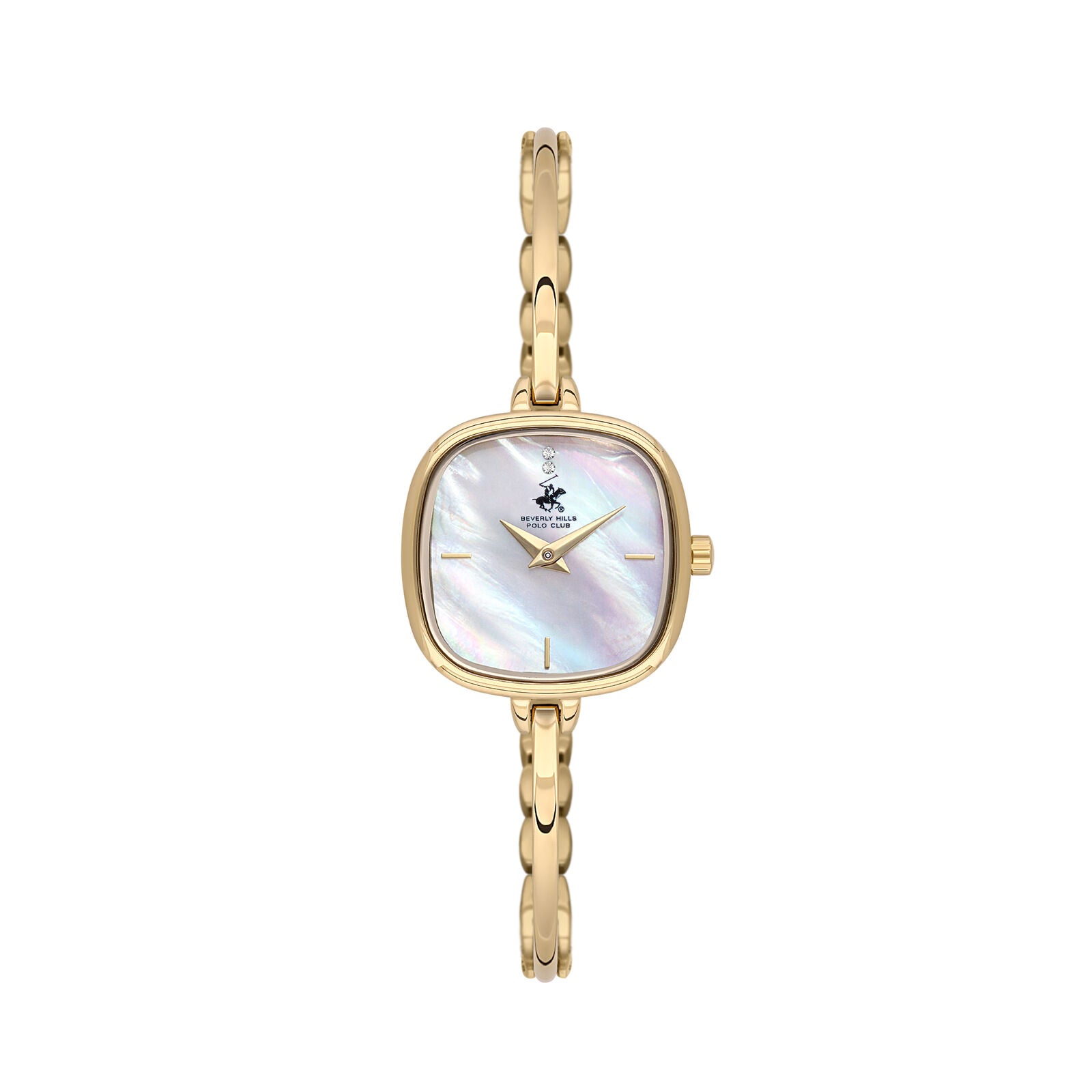 Beverly Hills Polo Club Women's Watch Analog Mother of Pearl Dial with Gold Stainless Steel Band, BP3748X.120
