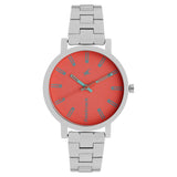 Fastrack, Women's Watch Analog, Red Dial Silver Stainless Steel Strap , 68010SM03