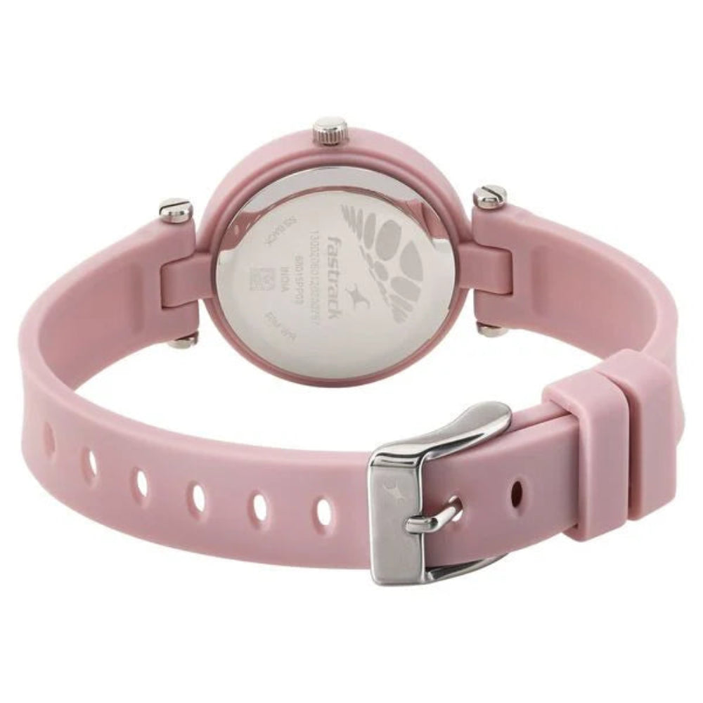 Fastrack 68015PP03 Watches Fastrack 68015PP03 Women's Analog Watch, Pink Dial Pink Silicone Strap, 68015PP03