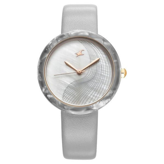 Fastrack, Men's, Analog Watch, Silver Dial, with Leather Band, FA-68035KL03
