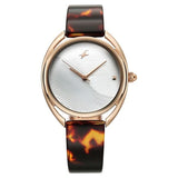 Fastrack Younique Women's Quartz Analog Mother Of Pearl Dial Acetate And Metal Strap 68036KD02