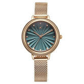 Fastrack Stunners Quartz Analog Women's Watch With Green Dial and Rose Gold Stainless Steel Strap,68048WM01