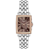 Lee Cooper Women's Analog Watch Dark Brown Dial With Silver Metal Band,LC07940.540