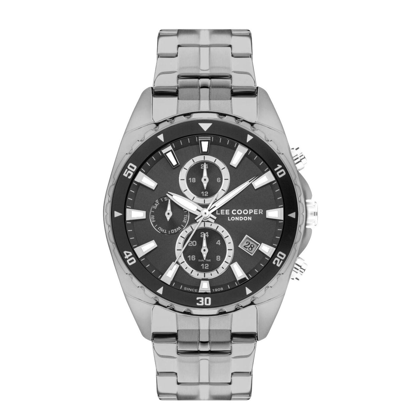 Lee Cooper, Men's, Analog Watch, Black Dial, with Stainless Steel Band, LE-LC07515.650