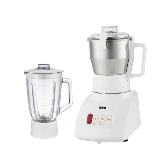 Zen Glass Jar Blender With Stainless Steel Jar Grinder - 600w, ZBR630GS